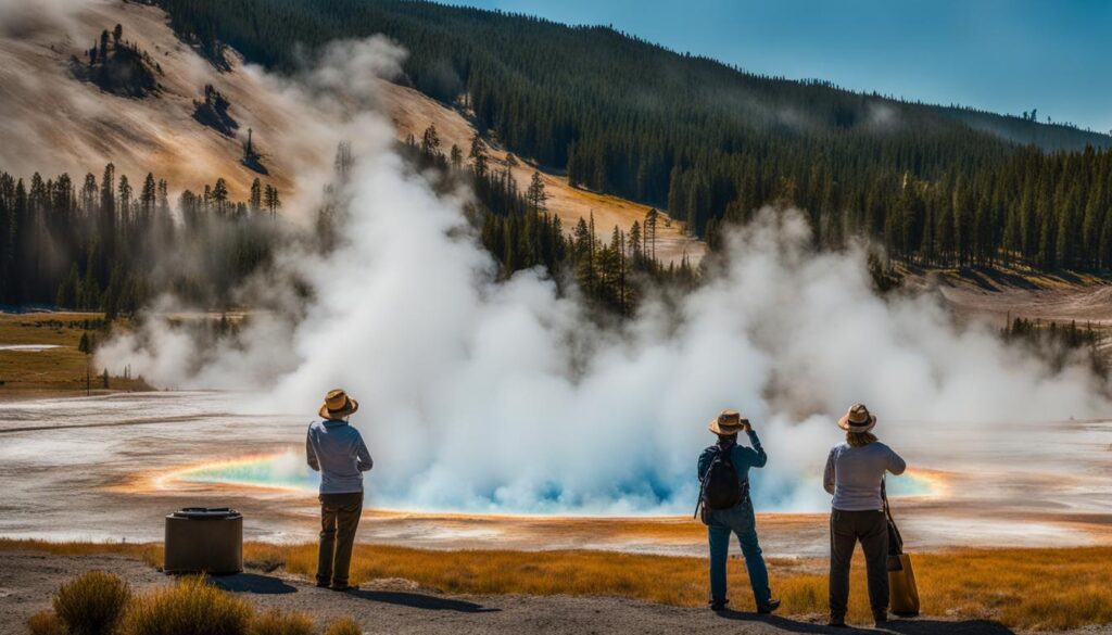 geysers in Yellowstone